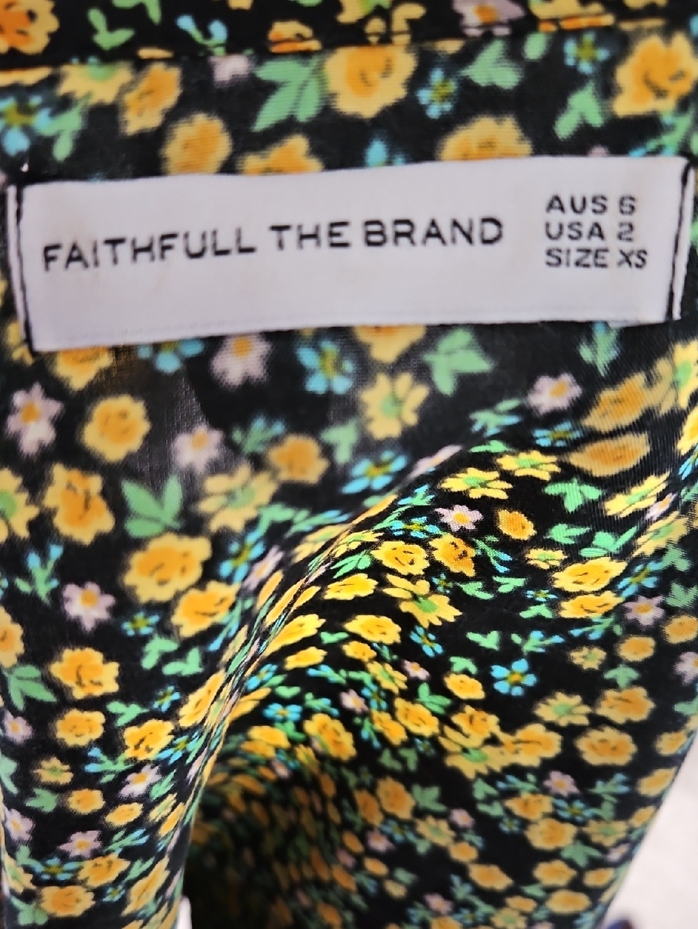 Anthropologie Faithfull The Brand Nari Wrap Top Floral Tie Waist Blouse Sz 2/XS - Picture 3 of 11